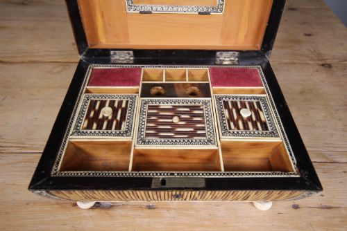 SUPERB REGENCY ANTIQUE SARCOPHAGUS SHAPED QUILL BOX - ADDITIONAL PHOTO 7
