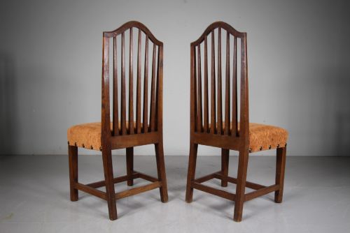 SET OF SIX ENGLISH ARTS CRAFTS ANTIQUE OAK DINING CHAIRS BY LETHABY - ADDITIONAL PHOTO 9