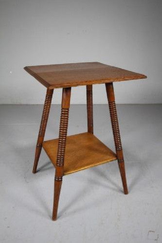 Edwardian Goodyers Antique Oak Side Table by William Birch - Labelled