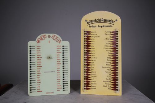 Two 1930’S Wall / Kitchen Household List Reminders