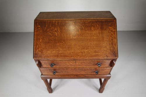 FABULOUS STANLEY WEBB DAVIES 1930S OAK WRITING BUREAU - ADDITIONAL PHOTO 10