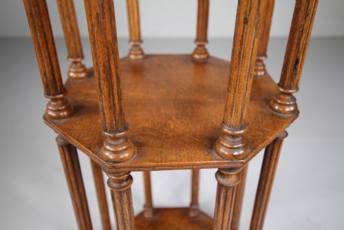 ENGLISH 19TH CENTURY ANTIQUE OAK LIBRARY SCROLL STAND - ADDITIONAL PHOTO 1