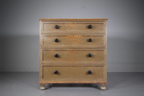 Beautiful Regency Original Painted Pine Antique Chest of Drawers