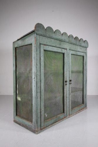 Fabulous Georgian Antique Large Scale Food Safe in Original Green Paint