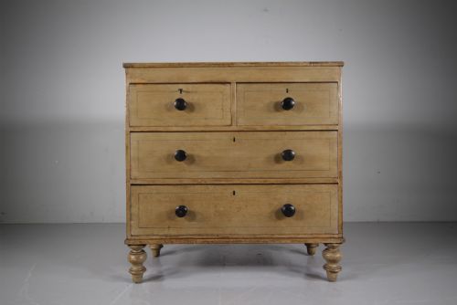 REGENCY ENGLISH ORIGINAL PAINTED PINE ANTIQUE CHEST OF DRAWERS - ADDITIONAL PHOTO 4