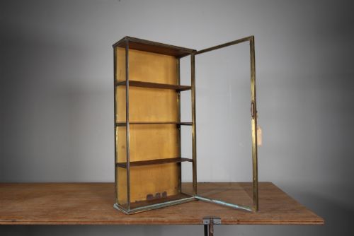 High Quality English 19th Century Antique Bronze Wall Cabinet with Label