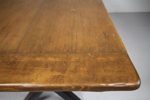 19TH CENTURY ANTIQUE OAK TAVERN DINING TABLE - ADDITIONAL PHOTO 5