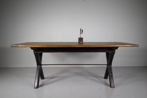 19TH CENTURY ANTIQUE OAK TAVERN DINING TABLE - ADDITIONAL PHOTO 6