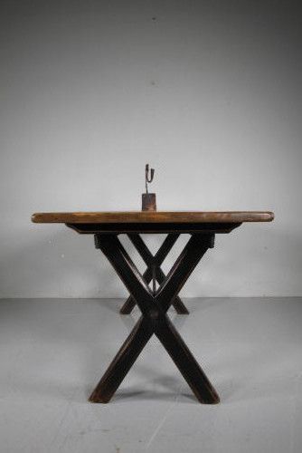 19TH CENTURY ANTIQUE OAK TAVERN DINING TABLE - ADDITIONAL PHOTO 3