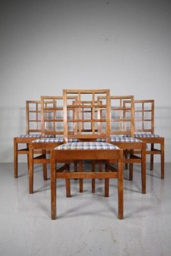 Set of Six Edward Barnsley 1930's Dining Chairs- Each Stamped