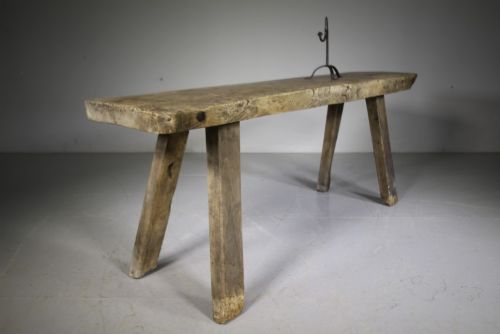 Lovely Georgian English Antique Oak Pig Bench Coffee Table