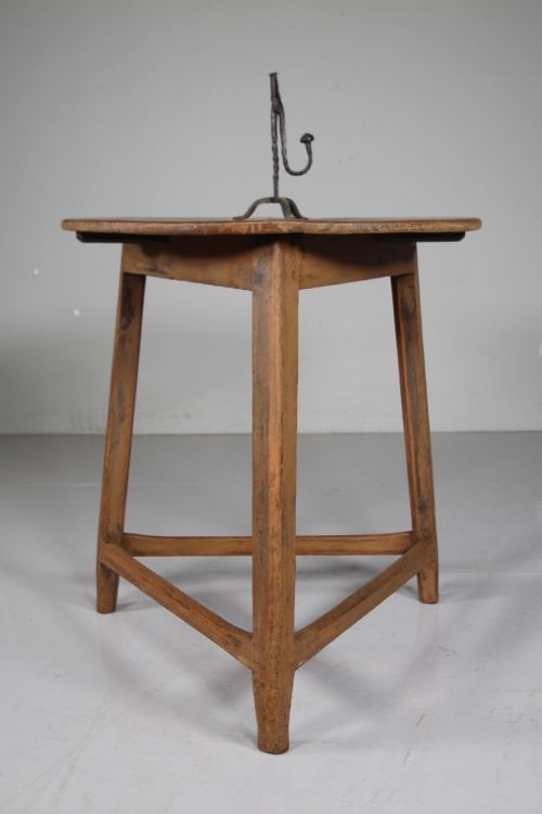 18th Century Original Painted Pine Antique Cricket Table