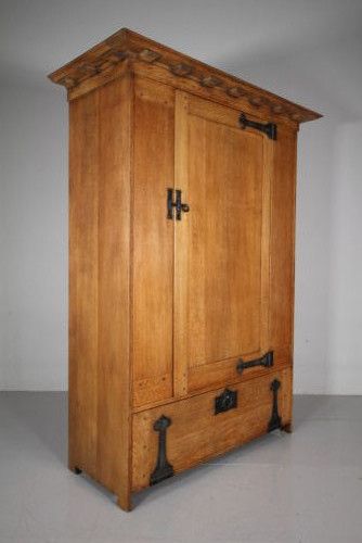 Very Rare Heals Antique St. Ives Oak Cupboard- Stamped
