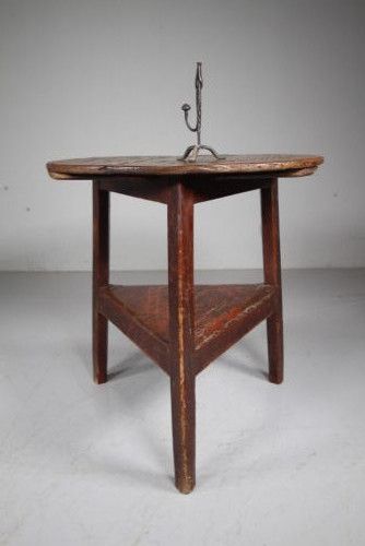 Original Painted Pine 19th Century Antique Cricket Table