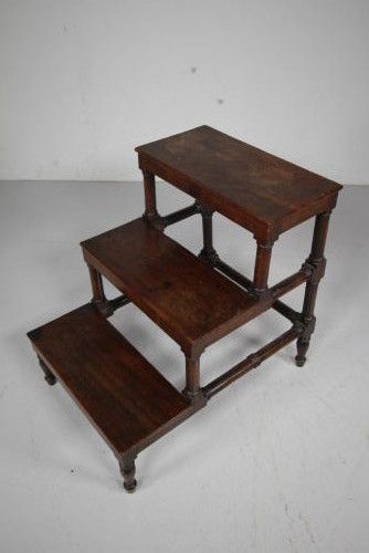 English 19th Century Antique Mahogany Library Steps
