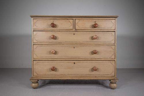 English Georgian Painted Pine Antique Chest of Drawers