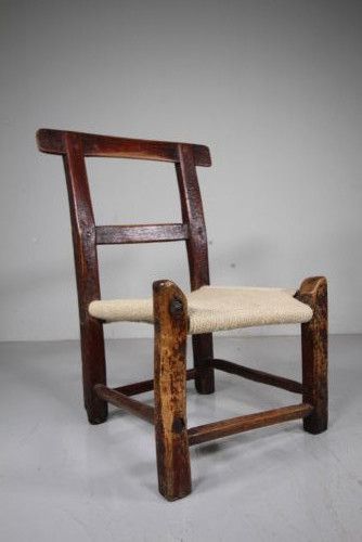 Early 19th Century Antique Irish Sugan Chair in Original Paint