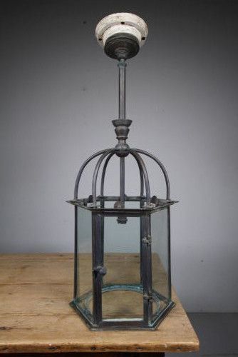 English 19th Century Bronze Antique Hallway Lantern
