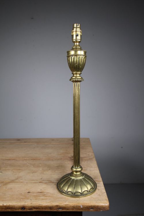 Tall English Edwardian Antique Brass Table Lamp – Rewired
