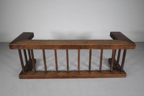 Large English 19th Century Antique Oak Fireplace Club Fender