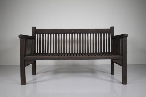 Heals Edwardian Antique Garden Bench Seat with Label
