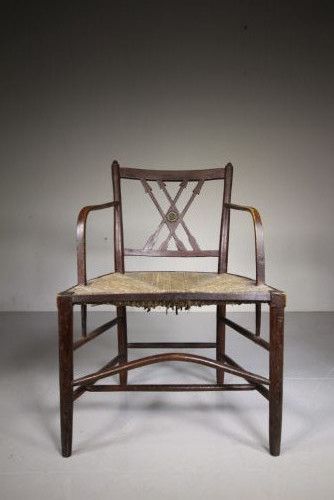 Very Rare Georgian Antique Yealmpton Armchair in Paint