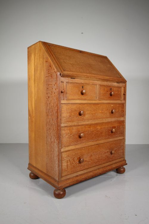 Heals 1920'S Buttery Hutch Range Writing Bureau Chest - Labelled