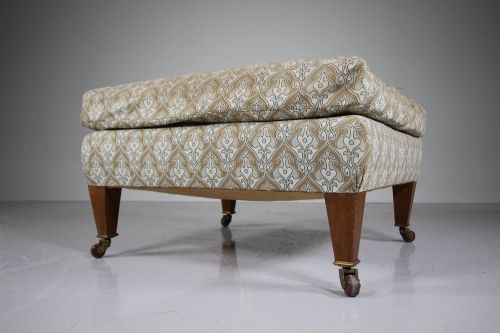 Large 19th Century Antique Howard Type Upholstered Footstool