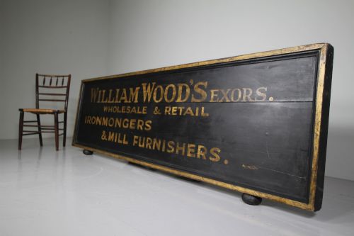 Huge Original Painted Pine Antique Ironmonger’s Trade Sign