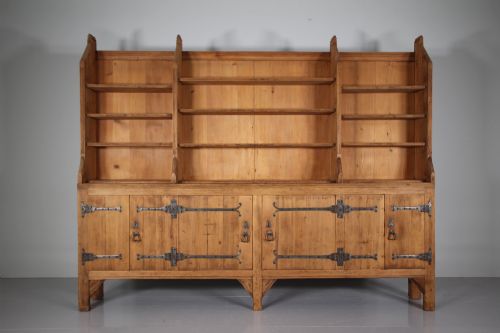 English 19th Century Impressive Godwinesque Antique Pine Bookcase