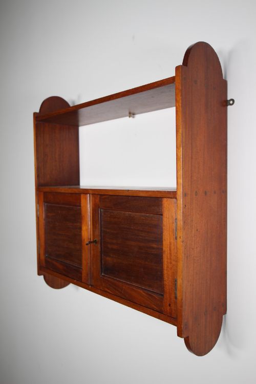Rare Heals Antique Walnut Wall Cabinet