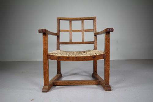 Antique Oak Fireside Chair by Heals of London