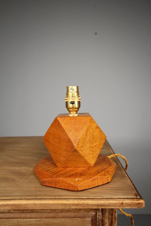 Heals 1920'S Oak Table Lamp - Rewired