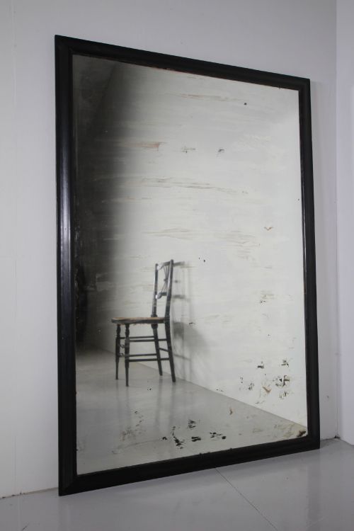 19th Century Ebonised Antique Shop Fitting Mirror