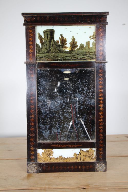 Decorative Early 19th Century Antique Wall Mirror - Paper Makers Label