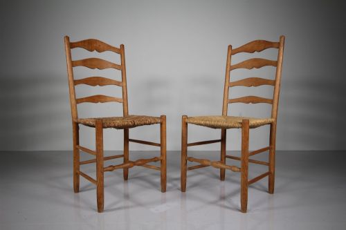 Pair of Neville Neal 1920's Ladderback Chairs - Stamped