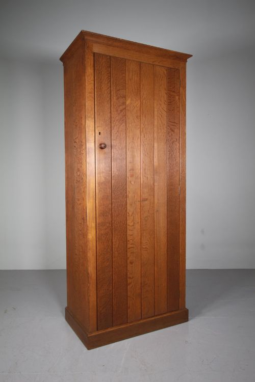 Wonderful Heals Antique Oak Plank Door Cupboard - Labelled