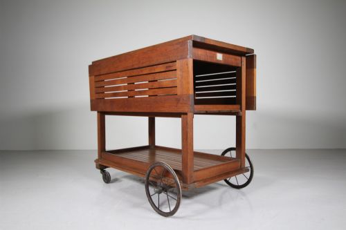 Fabulous Heals Antique Teak Trolley Table - Labelled