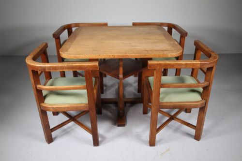 Very Rare Heals Antique Oak Indoor Dining Set - Dated & Provenance