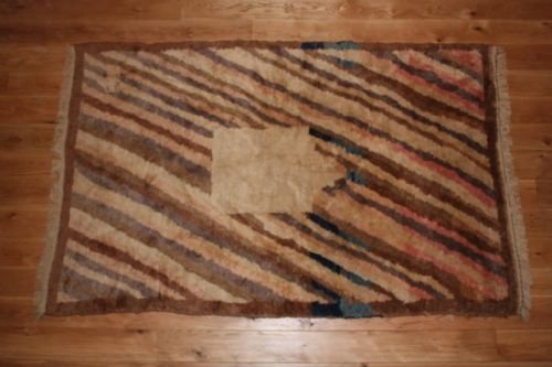 Large 1940'S Unusual Wool Rug