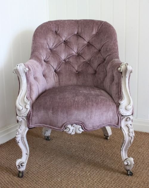 Antique Painted Rosewood Armchair. Circa 1850.