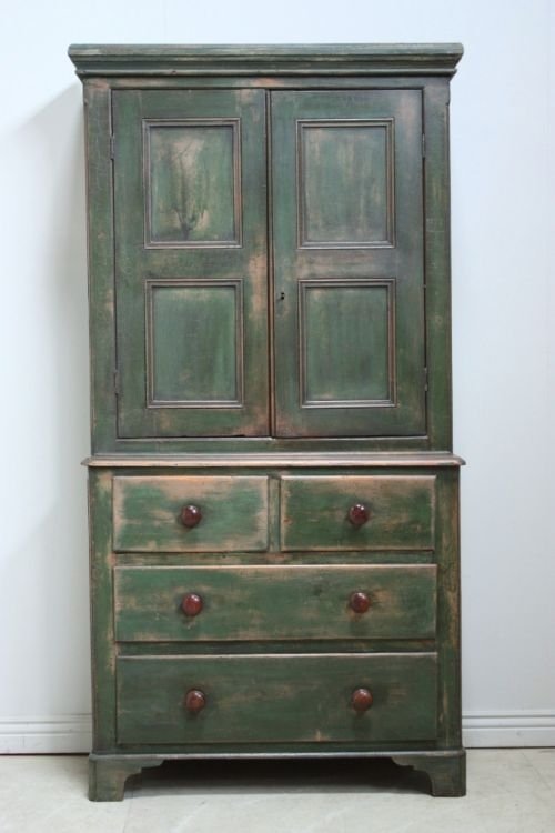 Antique Painted Pine Housekeepers Cupboard