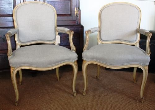 Pair of Antique Fauteuil Armchairs
