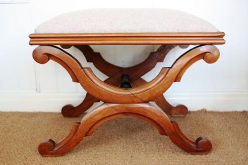 William IV Antique X Frame Footstool