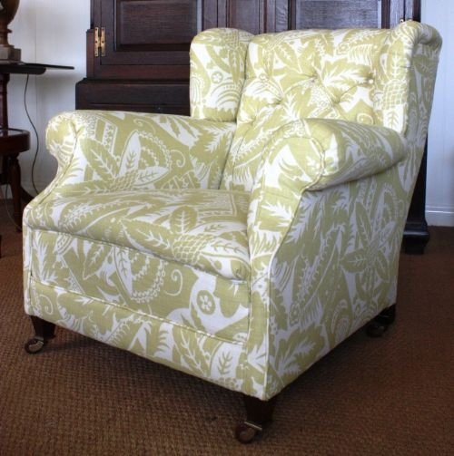 Antique Victorian Upholstered Armchair.
