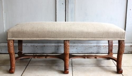 Antique Quality Edwardian Limed Oak Window Seat