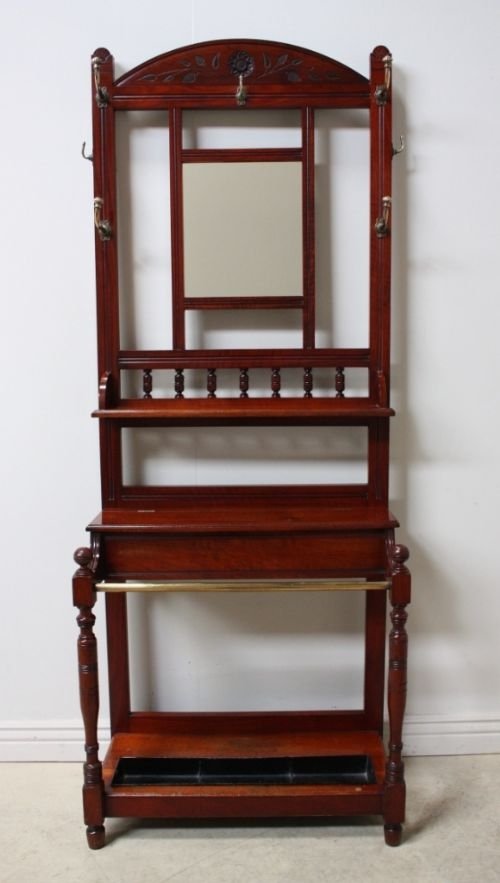 Antique Victorian Walnut Hallstand
