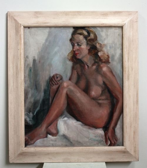 1920'S Antique Nude Oil Painting