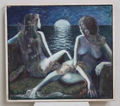 1950'S Oil Painting 'Rock Maidens' by Hazel Dunlop