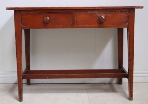 English Country Antique Painted Pine Side Table